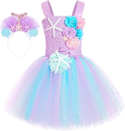 Miniatura 2 de Vestido de sirena para niñas, vestido de sirena iluminado para niñas, fiesta de cumpleaños, regalos de sirena, decoración de disfraces de Halloween