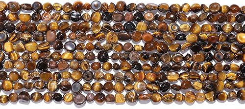 Vista 3 de BEADIA Perlas de piedras preciosas sueltas de ojo de tigre natural irregular para la fabricación de joyas 0.197-0.315 in 15.0 in