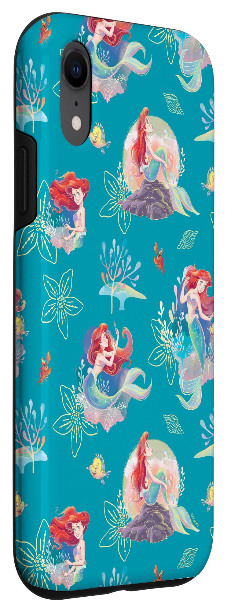 Custodia per iPhone XR Disney Princess Ariel Flounder e Sebastian sotto il mare