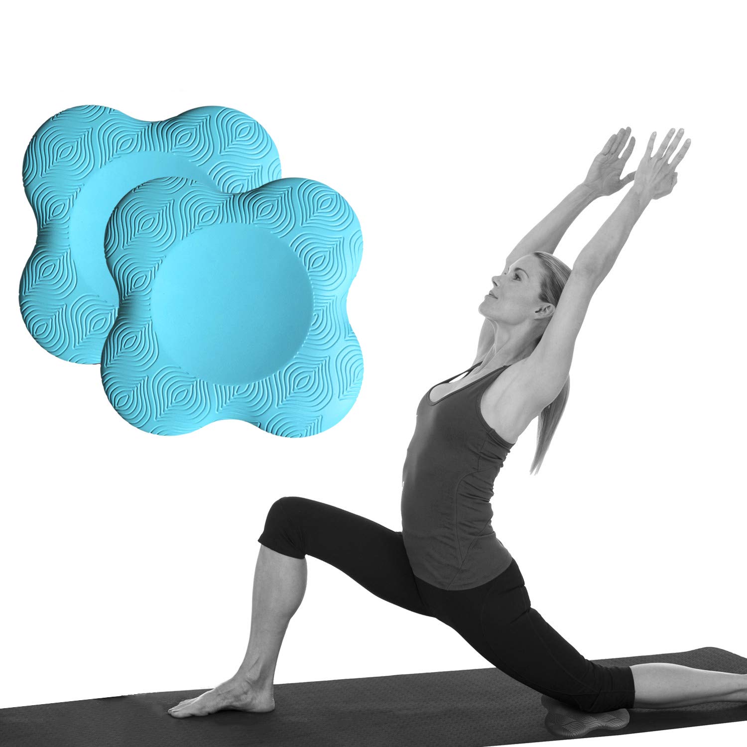 Yoga Knee Pad Cushion Extra Thick for Knees Elbows Wrist Hands Head Foam Yoga Pilates Work Out Kneeling pad (Turquoise 2packs)