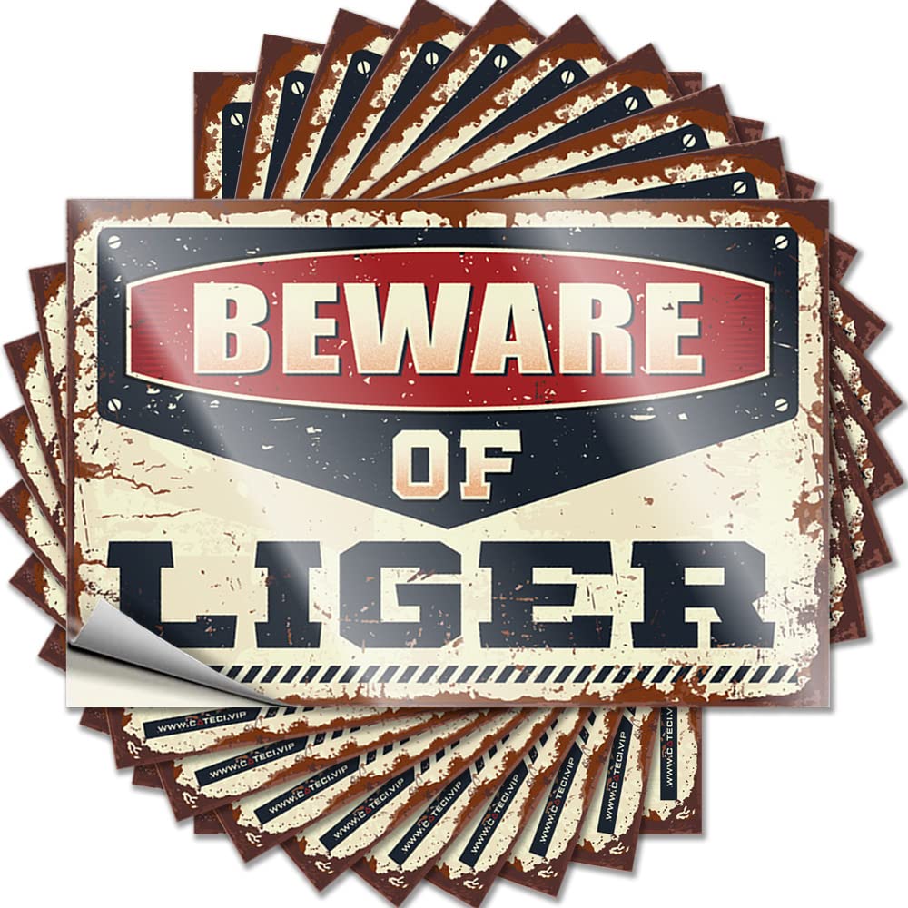 Beware of Liger Door Neutral - Cool Bedroom Accessories Stickers Self Adhesive Sticker(12X18CM)