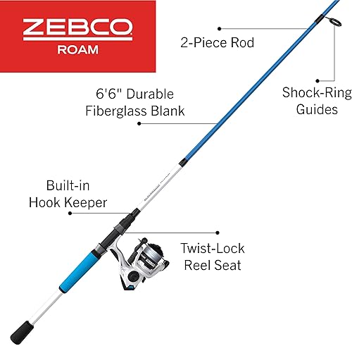 Miniatura 2 de Zebco Roam Combo de carrete giratorio y caña de pescar, mango de caña ComfortGrip dividido, perilla de mango suave al tacto