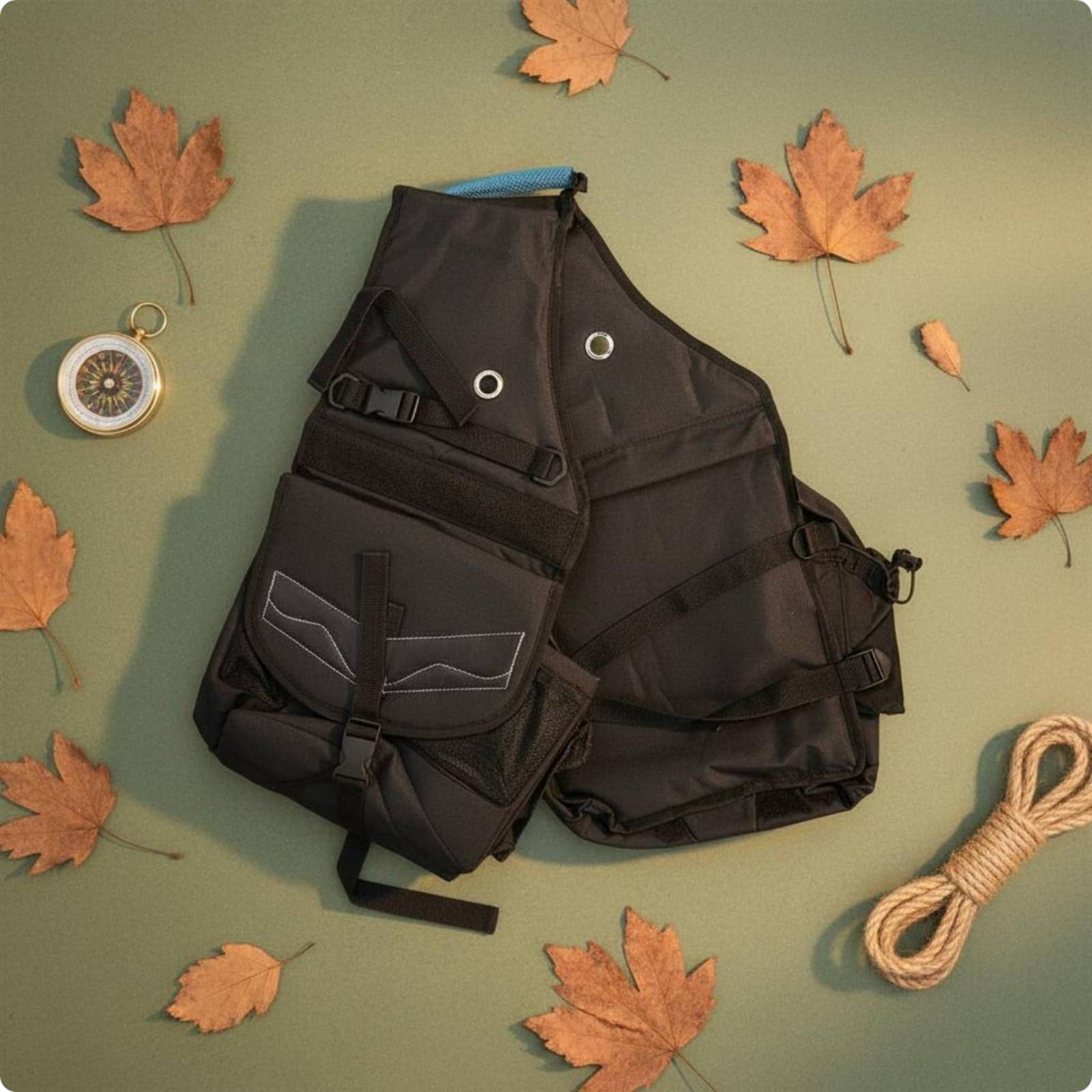 rockible Equestrian Storage Pack Satteltasche Pferd Reitertasche Reitausrüstung Aufbewahrung aus Canvas mit Stabilem Sitz Am Sattel für Kleine Utensilien für, Schwarz, Schwarz