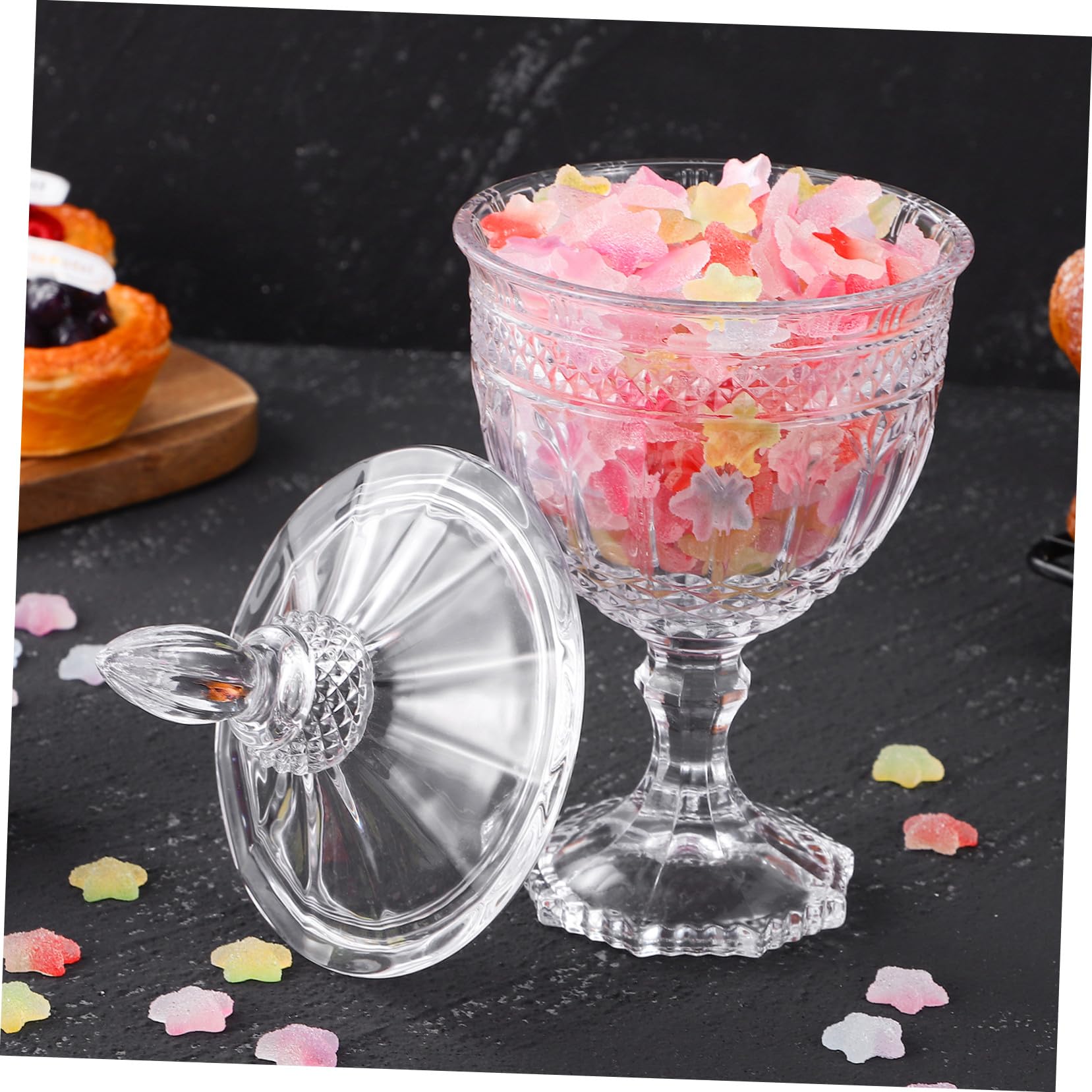Garneck Bonbonnière en Verre Couvercle, 1 Pot pour Bureau et Réception
