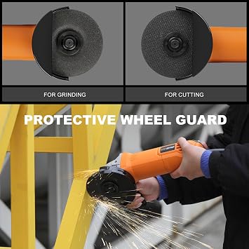 Angle Grinder,6.0-Amp Electric Angle Grinder Tool 4-1/2,11000RPM Metal Cutter Grinder with 4 Pcs Wheel for Cutting, Grinding, Polishing and Rust Removal