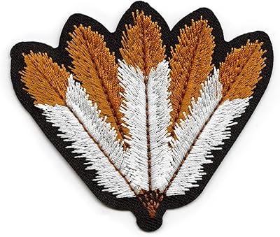 Native Feather Fan Patch Indigenous Honor Prayer Embroidered Iron On