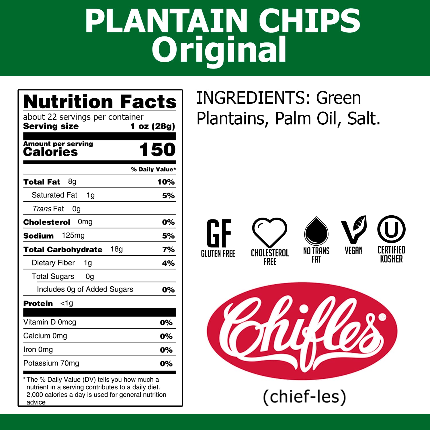 Plantain Chips Nutrition Label