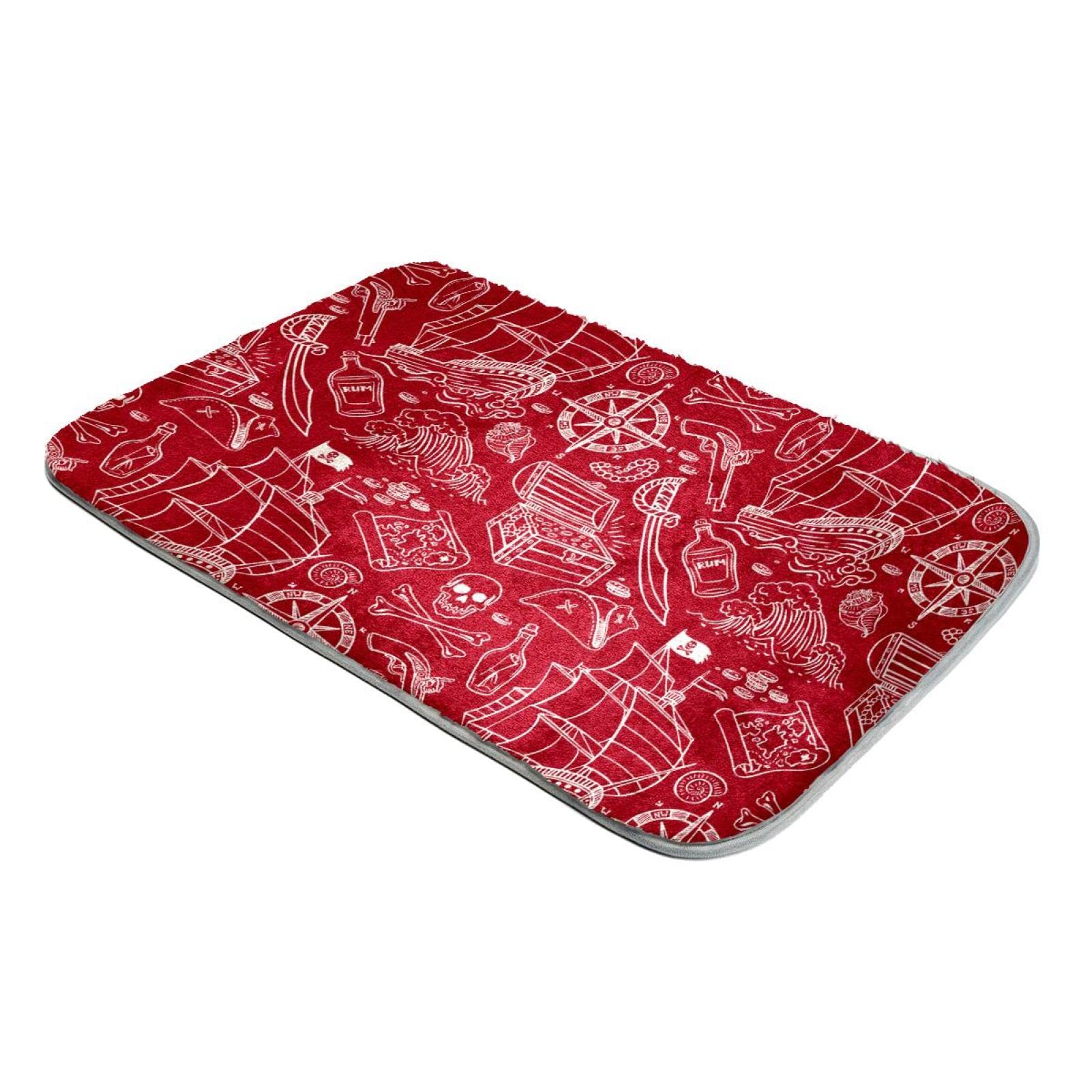 Tapis fausse fourrure pirate rouge poils longs doux pour décoration chambre enfant