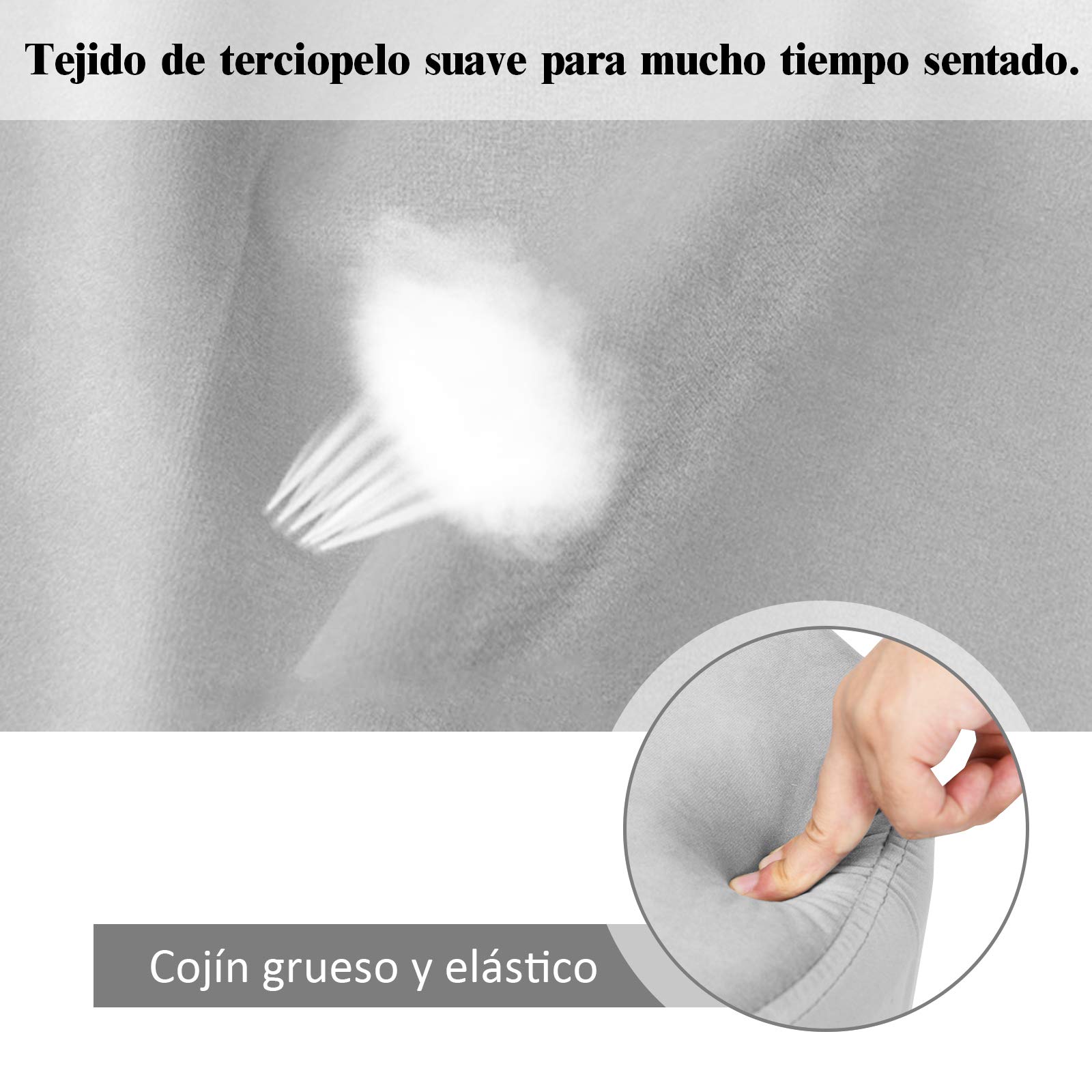 COSTWAY Taburete Redondo Puff Otomana Taburete Tapizado Taburete Reposapiés con Patas de Metal para Dormitorio Salón (Gris)