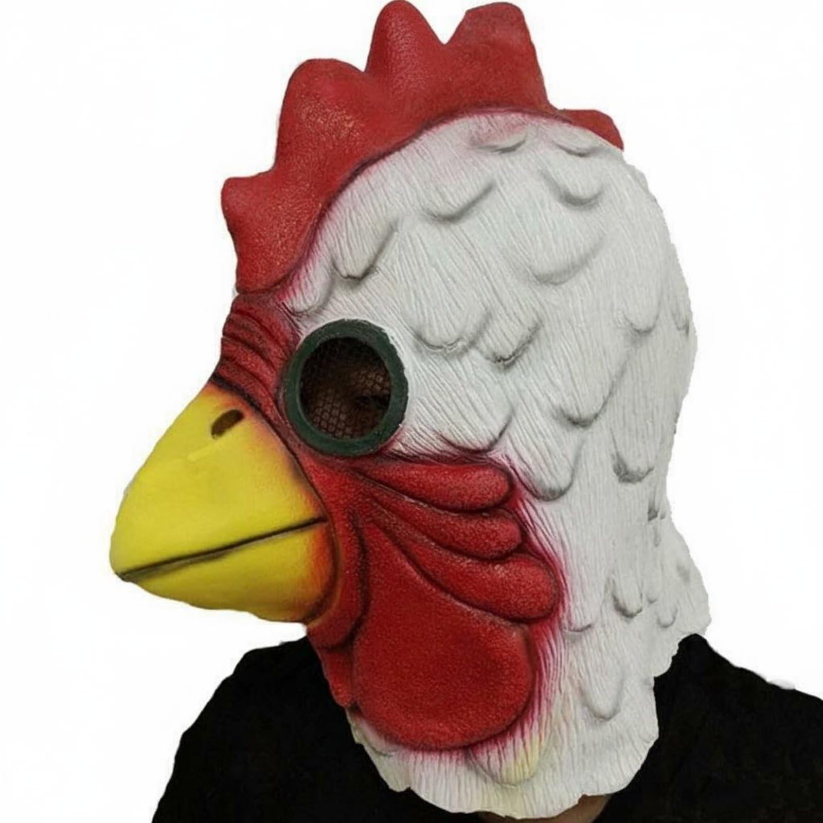 Adult Size Full Head Creature Mask Rubber Creature Mask Party Supply for Adults, Halloween, Cosplay, Rooster Mask-image-32