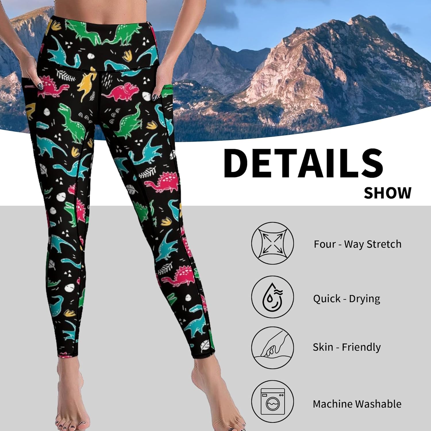 Cerburny High Waisted Exercise Yoga Pants with Pockets Workout Leggings for Women Running Pants - Image 5