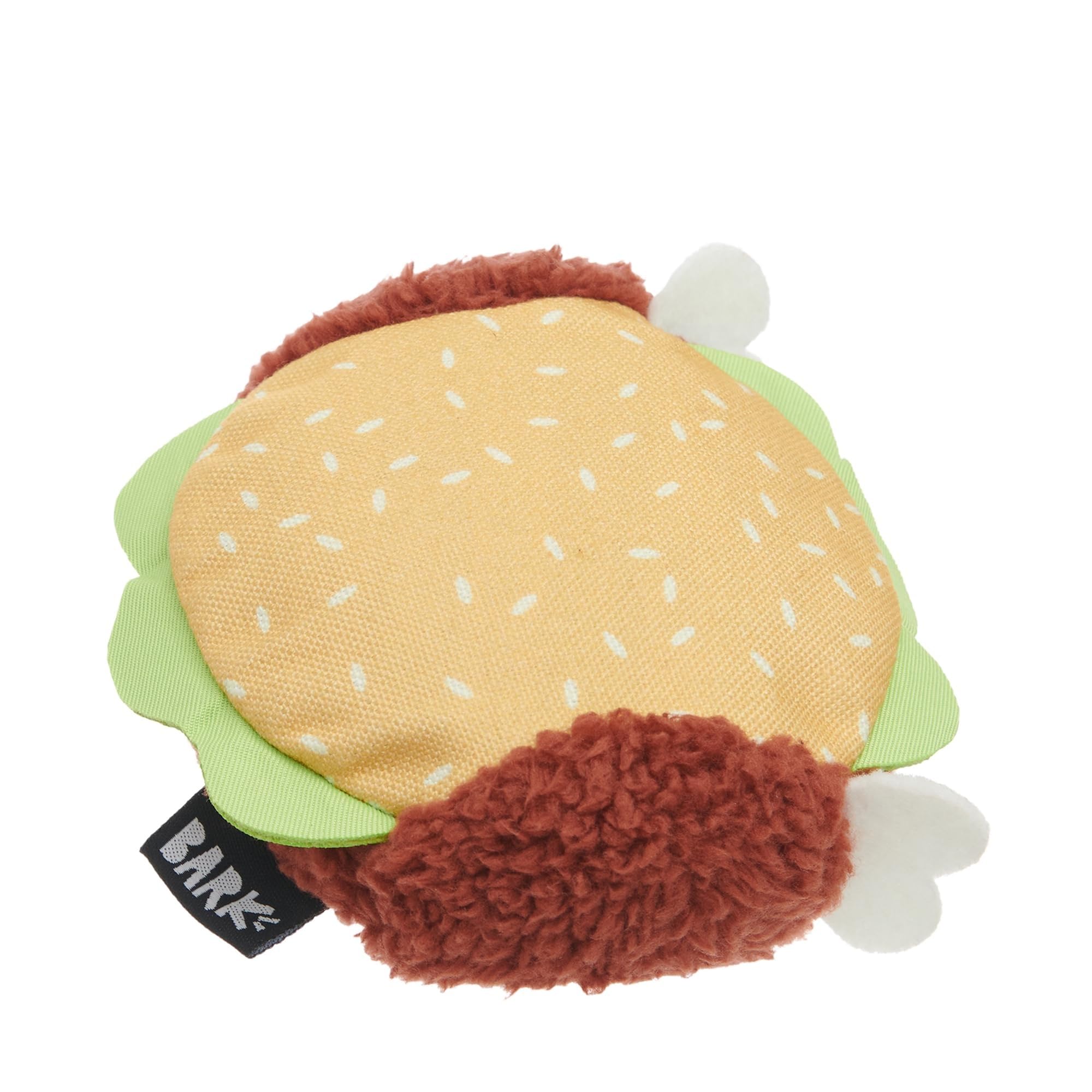 BARK Dog Toy Turkey Barker Rip & Reveal Super Chewer Squeaky Plush With Hidden Toy For Dogs Inside, Natural Rubber Core, Turkey Burger Scent, For Large Dogs