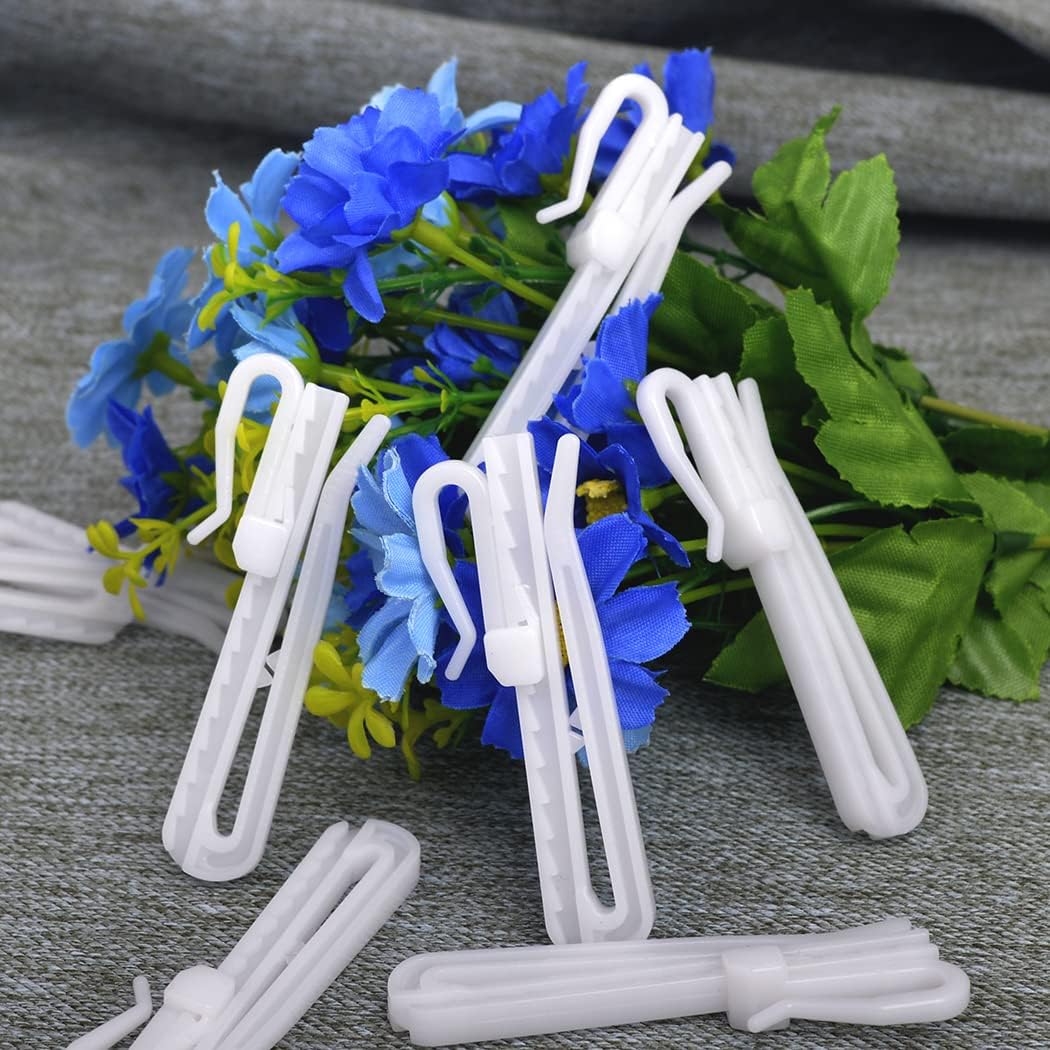 30 pcs Curtain Hooks Plastic Adjustable Depth Pinch Pleat Drapery Hooks for Pleated Drapes Shower Curtain Hooks (85mm)