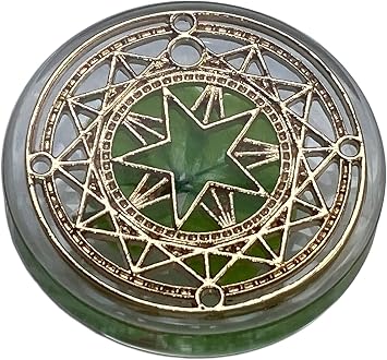 Real Four Leaf Clover Good Luck Pocket Token, Preserved, 1.25, Including Metal Ornament Magic Circle of the Star