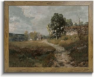 Natural Landscape Art - Vintage Print Country Painting, Framed Canvas Prints Wall Art Home Decor - Vintage Landscape Art Print Farmhouse Painting