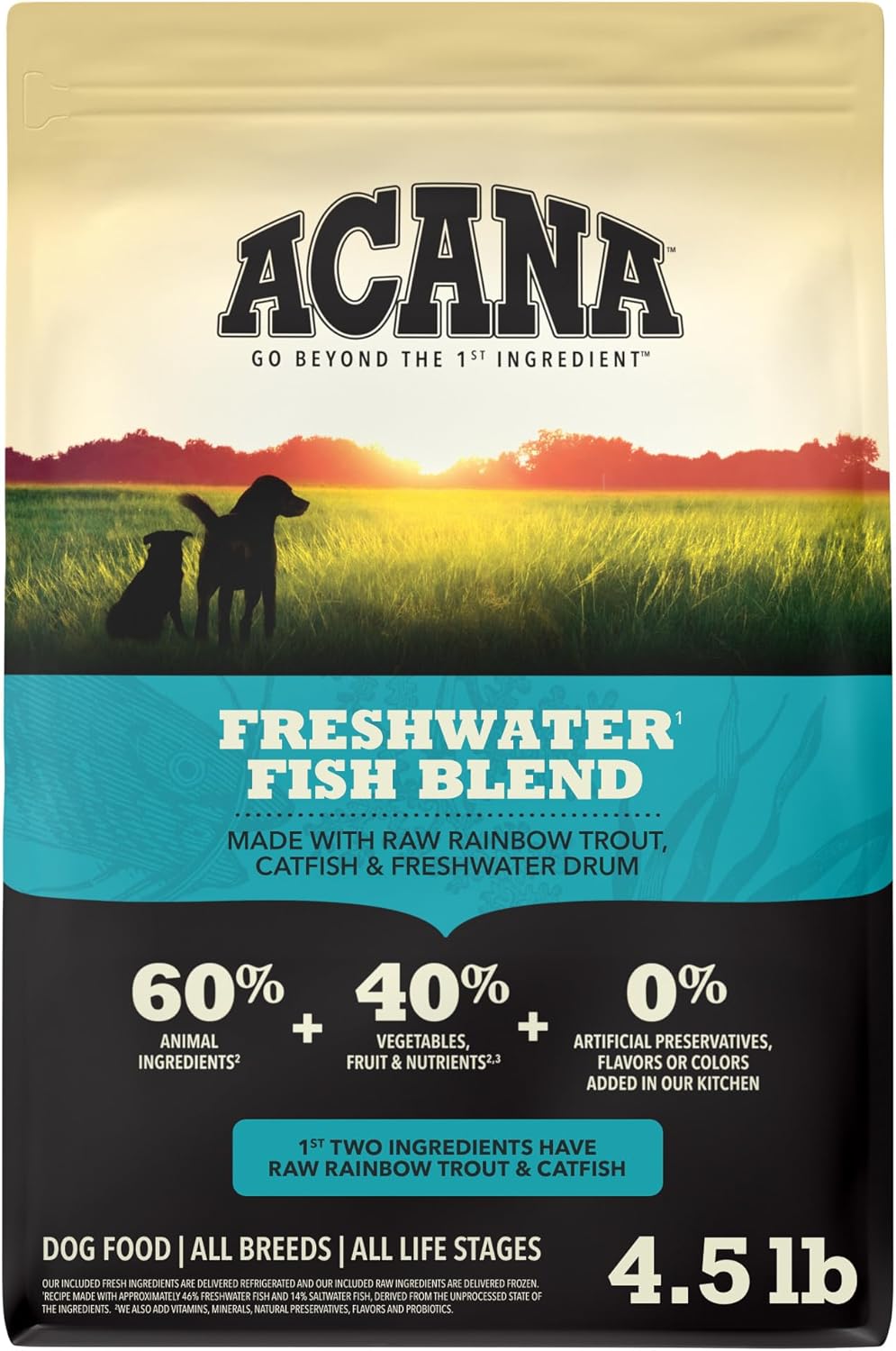 ACANA Grain Free Dry Dog Food Freshwater Fish Recipe 4.5lb Bag