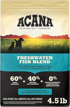 ACANA Grain Free Dry Dog Food Freshwater Fish Recipe 4.5lb Bag