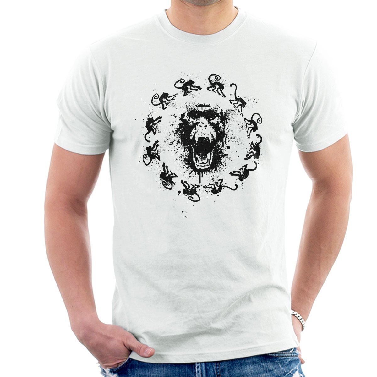 Cloud City 7 Men's White Monkey Fever 12 Monkeys T-Shirt