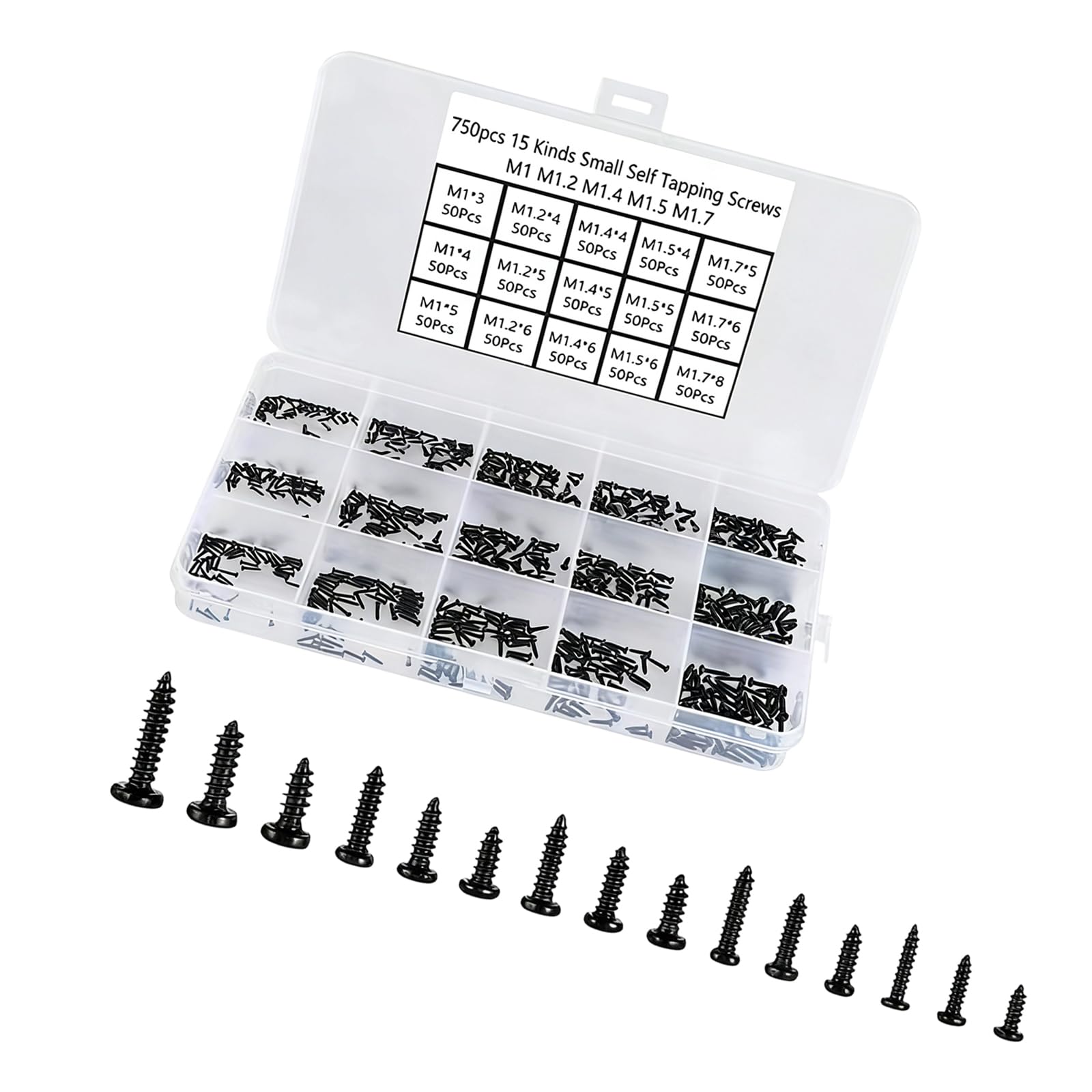 Kaccde Black Bulk Pack Of 750 Crosses Pan Head Auto Tapping Screws Home Repair Screws Ideal For Carpentry And Repairs Woodworking