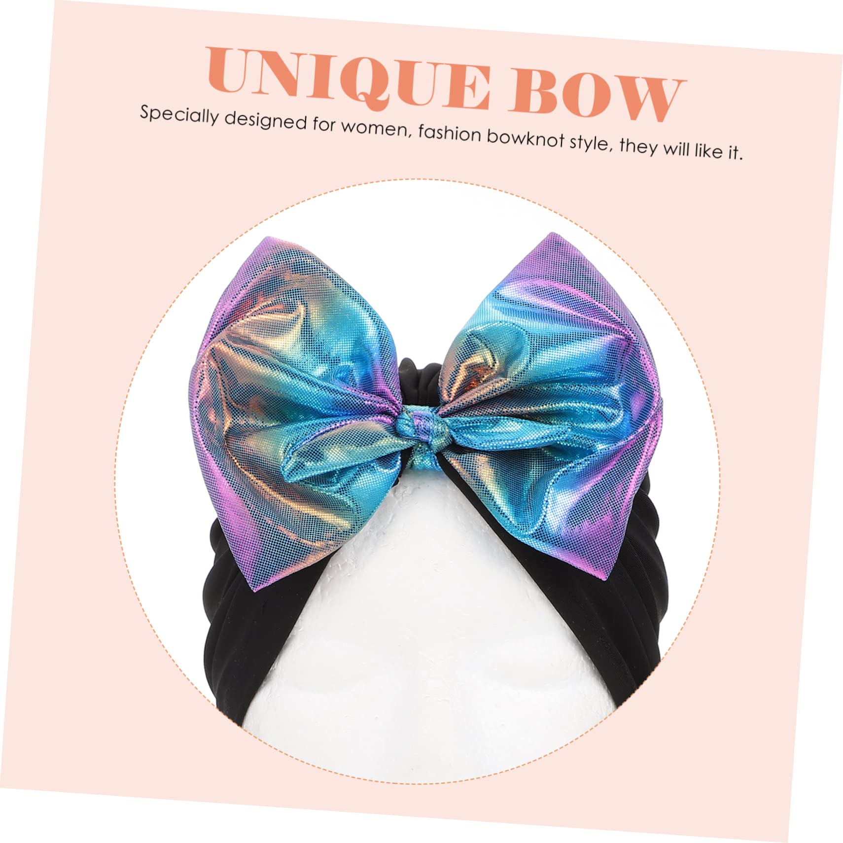 BESPORTBLE 5pièces Bonnet De Natation Décoratif Chapeau De Bain Cheveux avec Nœud Brillant Bonnet Adulte Nylon Facile à Porter pour Piscine Et