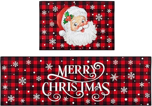 Tayney Juego de 2 alfombras y tapetes de cocina antideslizantes y lavables, color gris y blanco, moderno, abstracto, para piso, pintura geométrica,