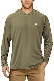 UPF 50+ Fishing Shirts for Men, Long Sleeve UV Sun Protection Hoodie, Outdoor Hiking Running Swimming Rash Guard