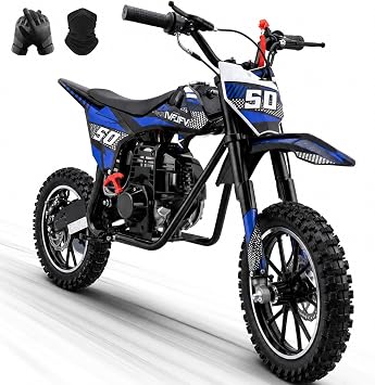 Gas Dirt Dike for Kids 8-14, 4-Stroke Mini Dirt Bike Blue