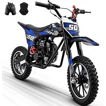 Gas Dirt Dike for Kids 8-14, 4-Stroke Mini Dirt Bike Blue