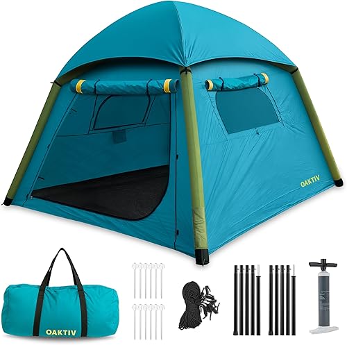 CloudCamp - Tienda de campaña inflable para 6 personas con protección UV, tela Oxford impermeable, tienda de campaña glamping de configuración