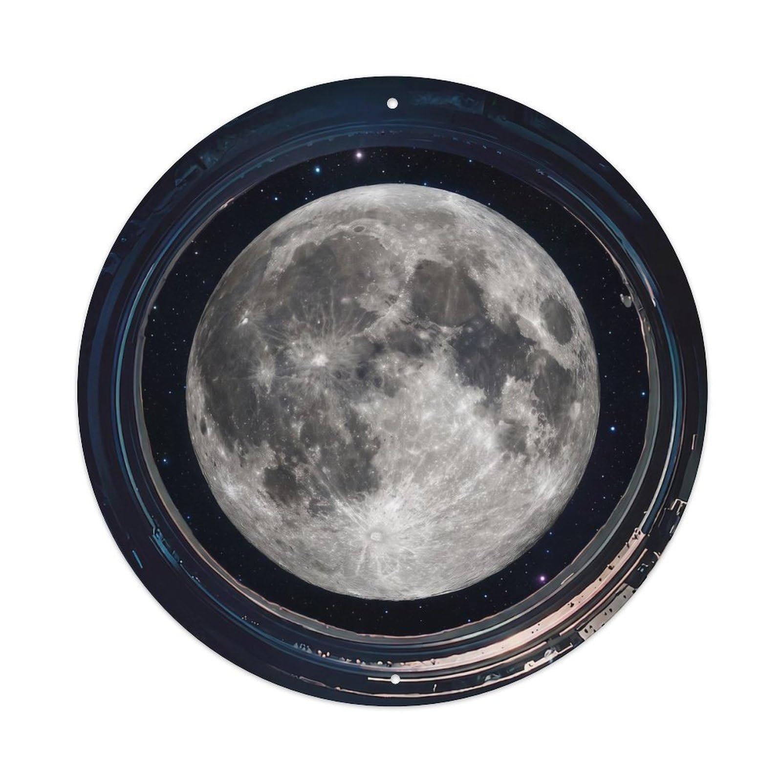 Full Moon Bright Craters Metal Tin Sign