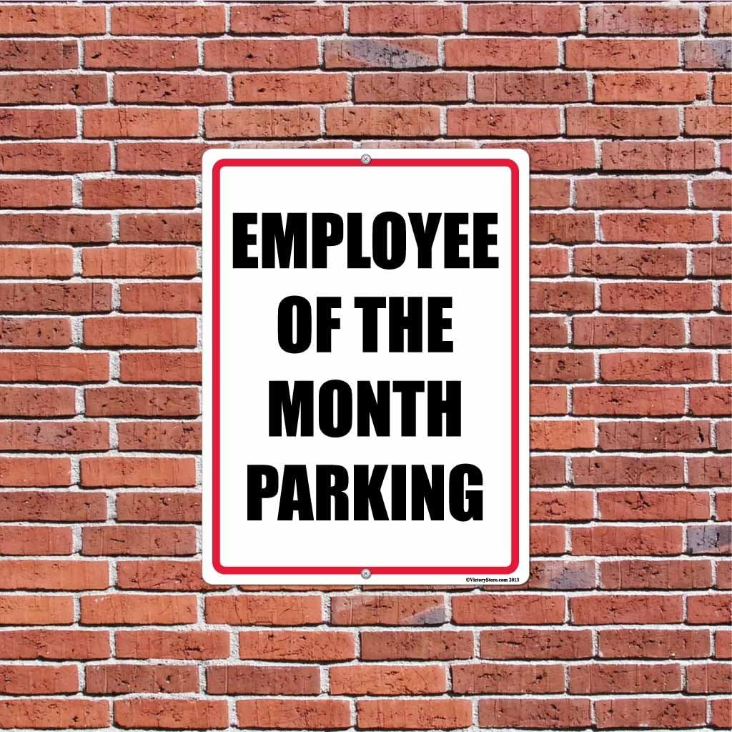 VictoryStore Yard Sign Outdoor Lawn Decorations: Employee of The Month Parking Aluminum Sign, Size 12 inch x 18 inch