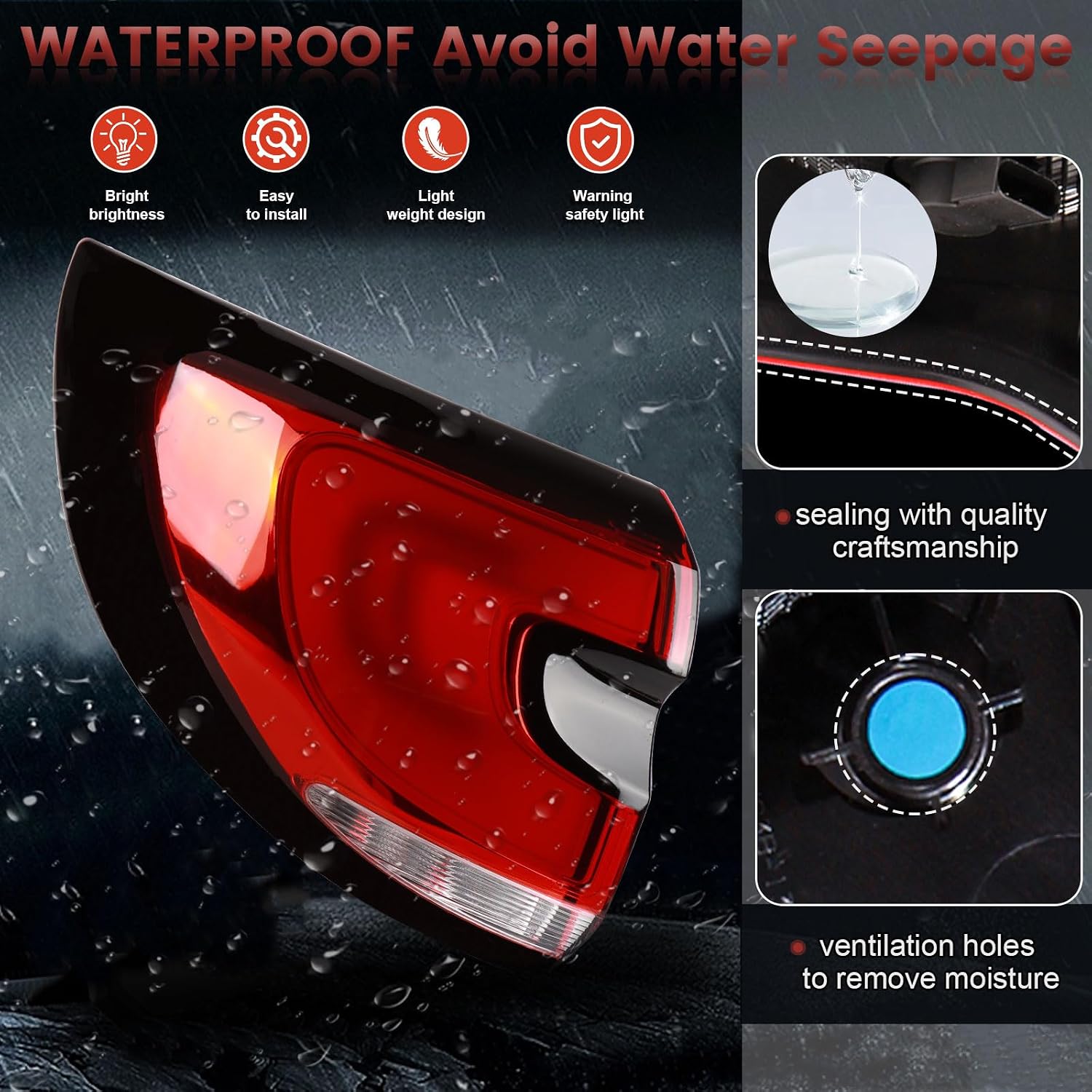 Tail lights Assembly Compatible with 2021-2024 Chrysler Pacifica OE Style Left Rear Light Taillights Replacement for CH2804122 68424931AB