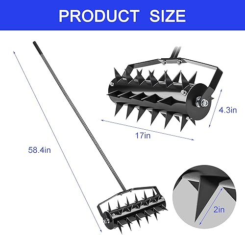 Miniatura 2 de Aireadores de césped, jardines, patios, suelo suelto en tierras de cultivo, herramienta aireadora de césped de jardinería, aireador de alta