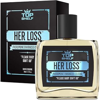 Top Shelf Her Loss Cologne for Men - 1.7 Fl Oz Long Lasting Perfume Her Loss Para Hombre, Natural Herbal Scent-Awaken Raw Instinct, Her Loss Cologne for Men Attract Her