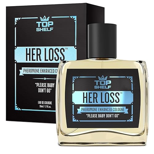 Top Shelf Her Loss Colonia para hombres (1.7 onzas líquidas) Perfume Herloss de larga duración para Hombre, aroma natural a hierbas - Despierta el