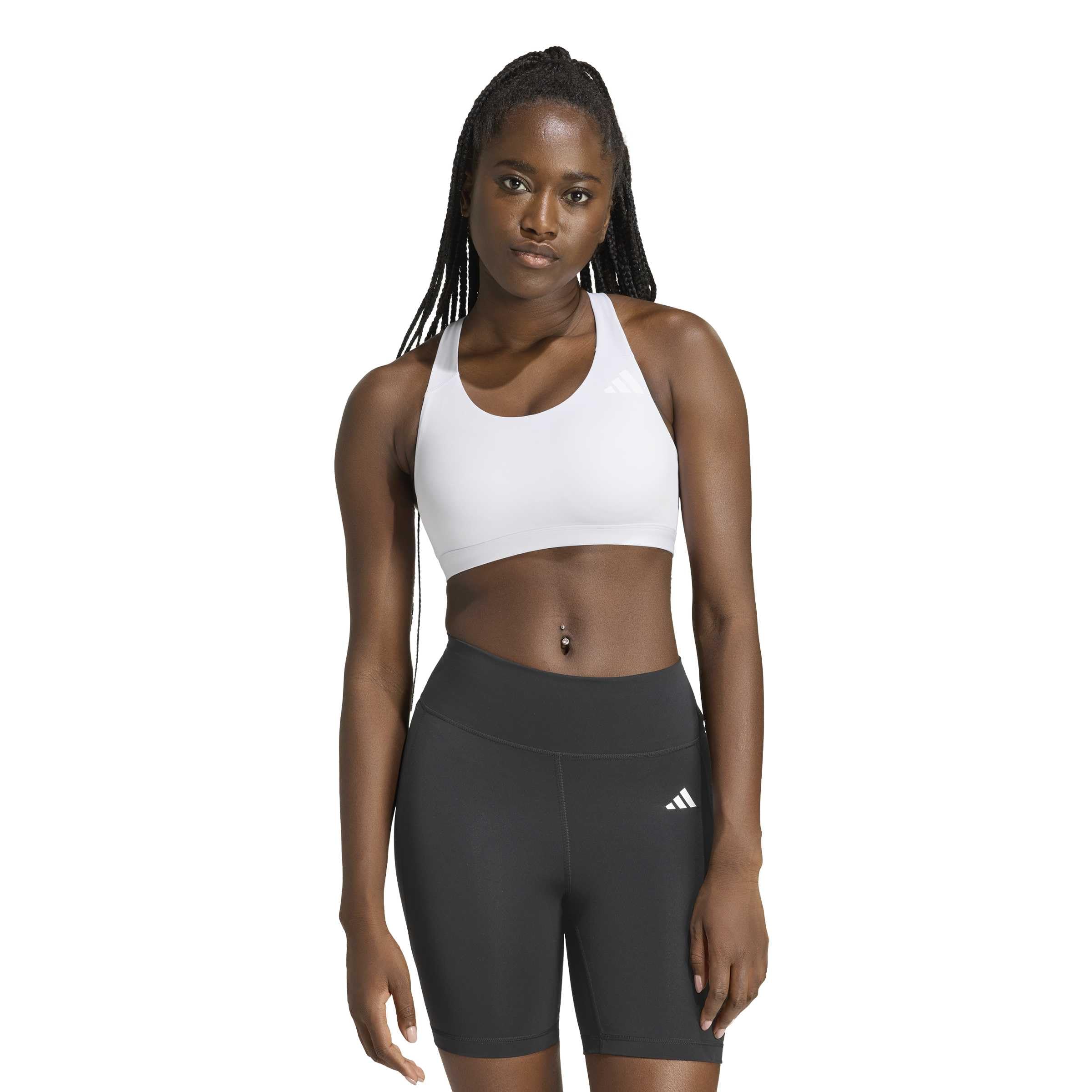adidas Femme Optime Essentials Workout Medium Support Bra, Frozen Purple, L