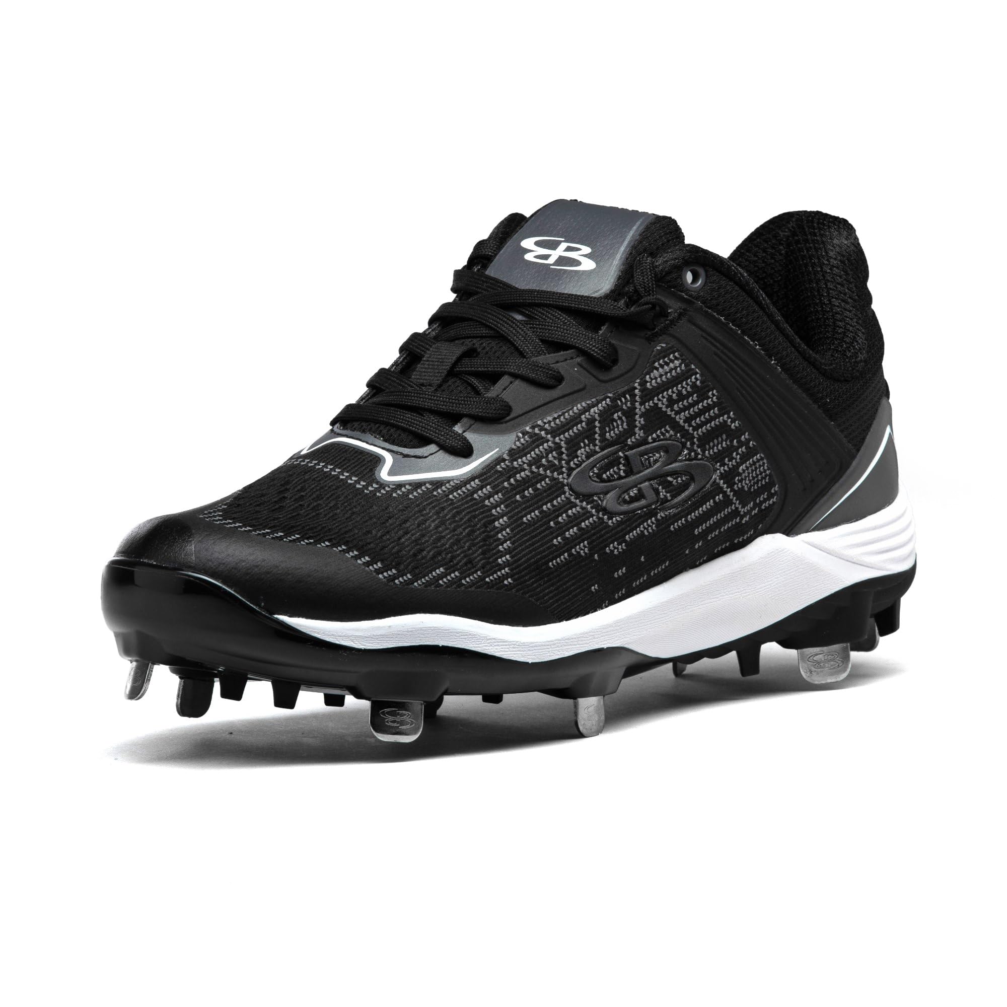 Boombah Viper Pureknit Men's Metal Cleat - Status - Black/Charcoal - Size 10.5