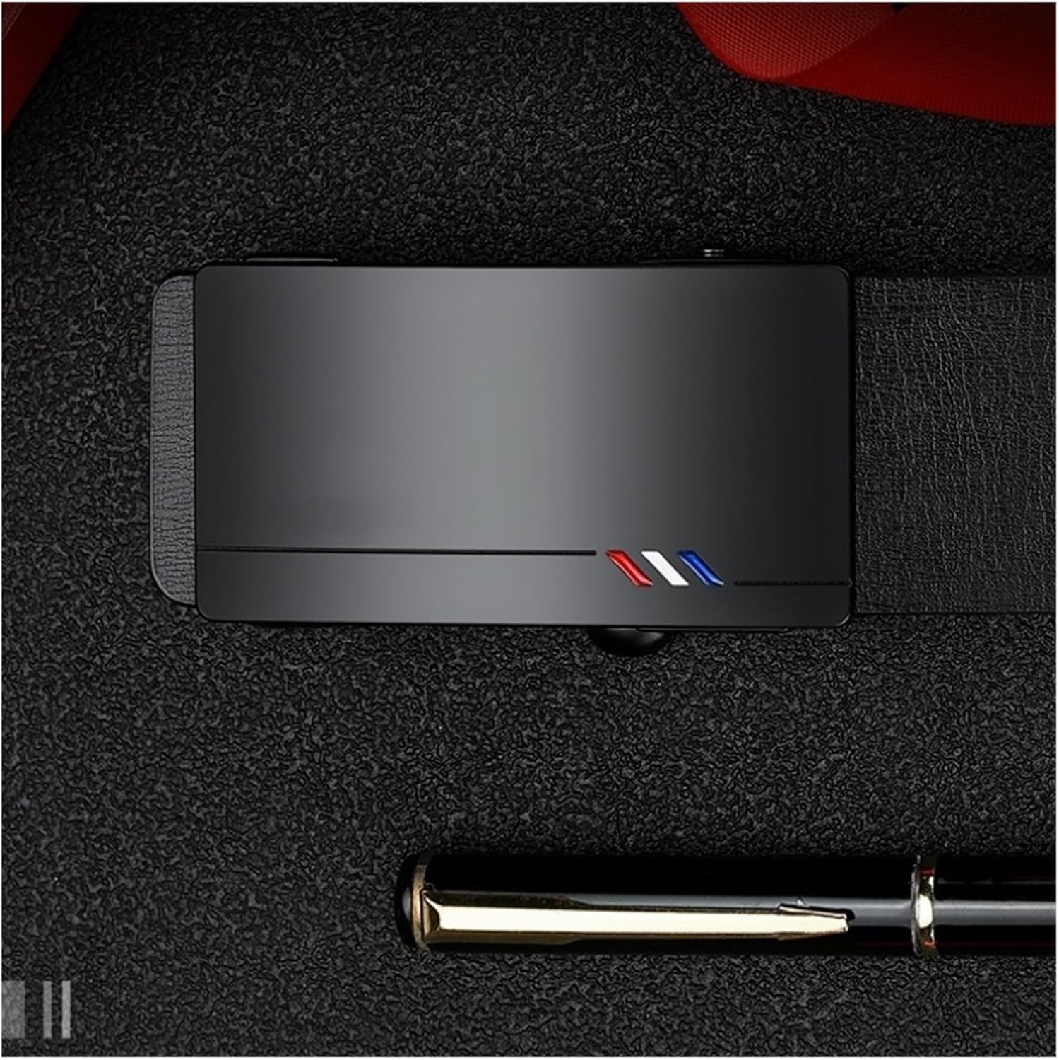 1PCS Men's Leather Belts Fashion Automatic Buckle Male Belts Luxury Designer Black belt 105-160cm Plus size Jeans Belt(140cm,POLO-44-WY) image 2