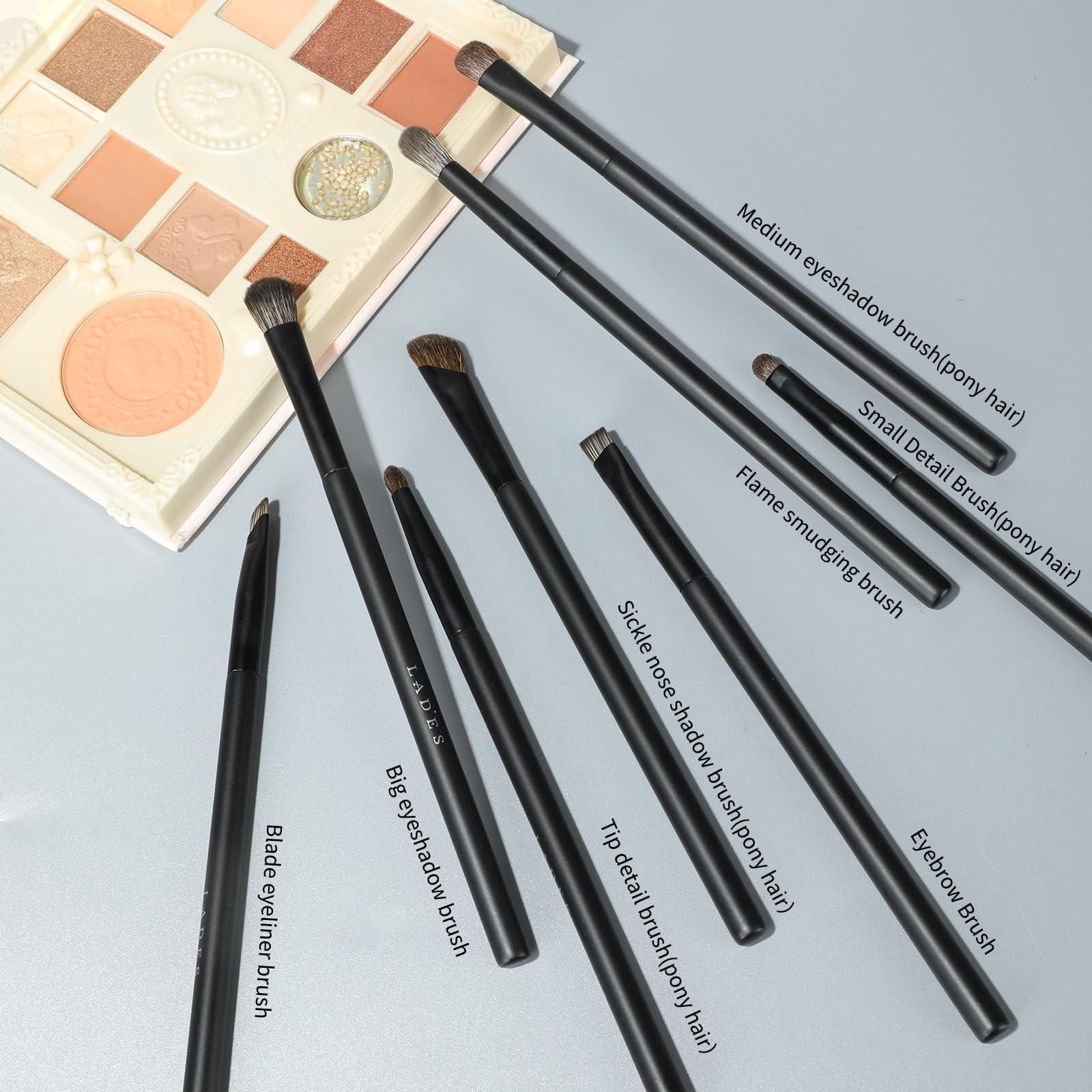 MSQ 8 PCS Eye Makeup Brush Set Angled Brush Precision Eyeshadow Tools Everyday Eye Essentials Makeup Brush Set including Bag Make Up Eye Brush Set - Image 2