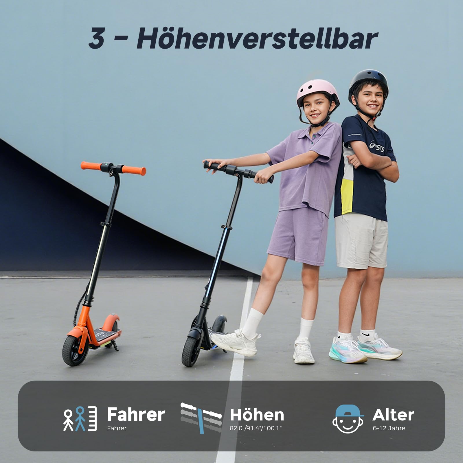 iScooter Scooter eléctrico para niños de 6 a 12 años, motor 150 W, 8/13/19 km/h, altura ajustable de 82 a 100 cm, neumáticos de 6.0", luces arcoíris coloridas, pantalla LED, autonomía de 35