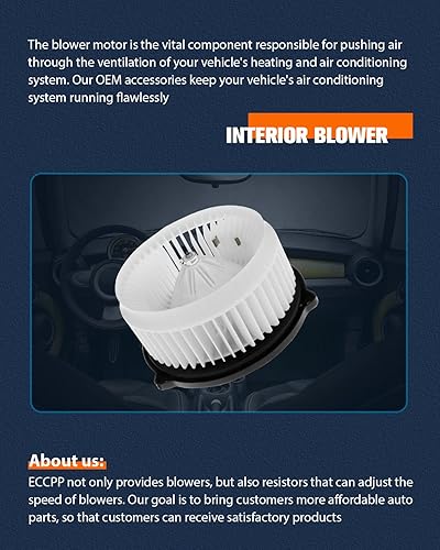Miniatura 6 de ECCPP Compatible con Acura para Honda HVAC Motor de soplador de calentador de plástico ABS con jaula de ventilador frontal para Acura TSX