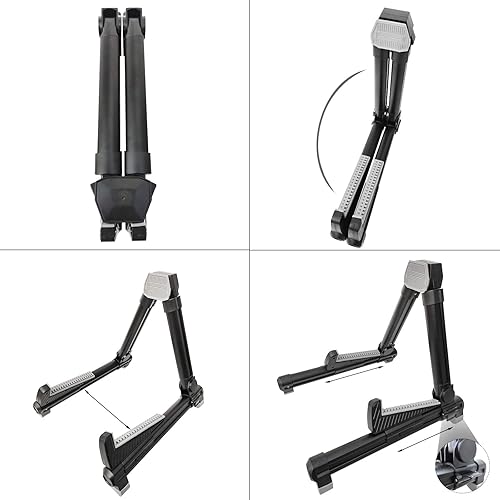 Miniatura 4 de EASTROCK Soporte profesional portátil negro trípode ajustable A fama para guitarra acústica, múltiples guitarras para guitarra acústica, guitarra