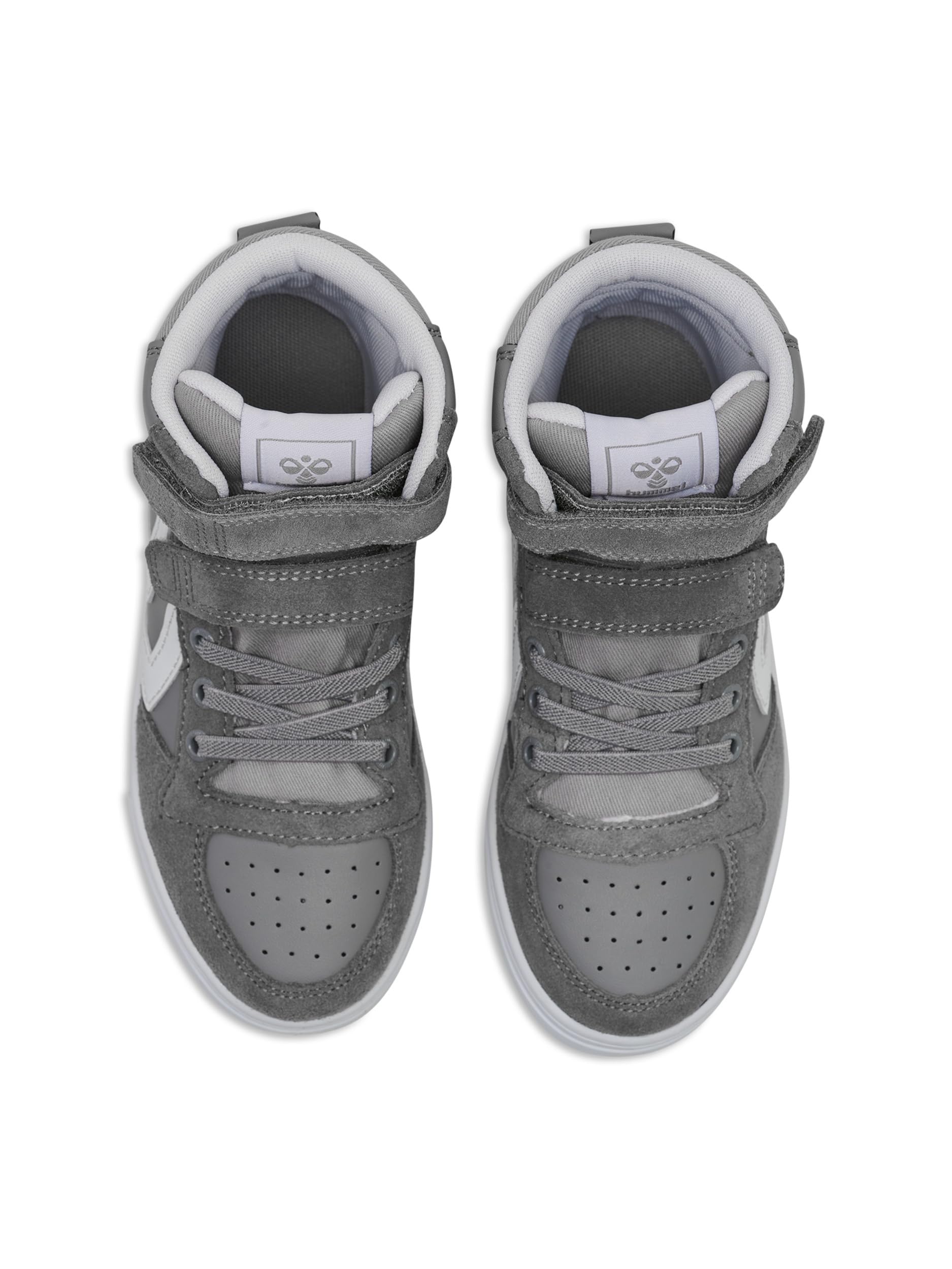 hummel Kids Slimmer Stadil Leather High Sneaker, Grey, Size 40