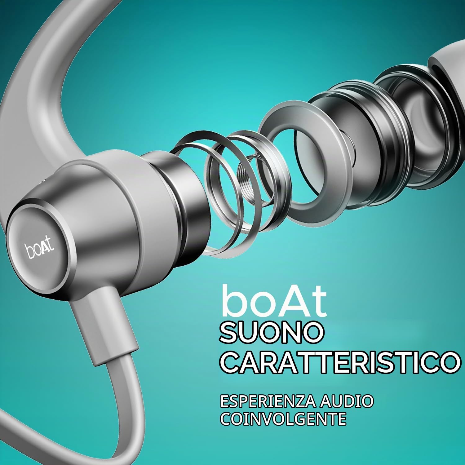 boAt Rockerz 255 Pro +, batteria 60 ore, ricarica rapida, IPX7, doppio accoppiamento, bassa latenza, auricolari magnetici, archetto da collo Bluetooth, wireless con microfono (grigio cosmico)