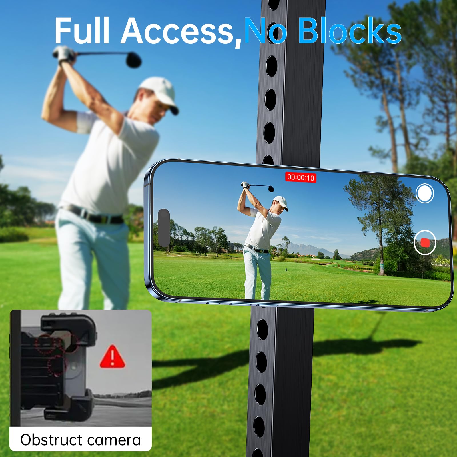 Supporto magnetico per telefono per golf, Supporto Telefono Auto per Magsafe compatibile con iPhone 17 Pro Max Air 16 Plus 15 14 adatto a EZGO, Club Car, Yamaha, accessori per carrello da golf