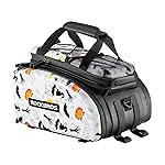 ROCKBROS Bike Rack Bag Trunk Halloween Pattern Waterproof Bike Bags for Bicycle Rear Rack EVA Hard Shell Bicycle Rear Seat Cargo Pack Pannier 35L