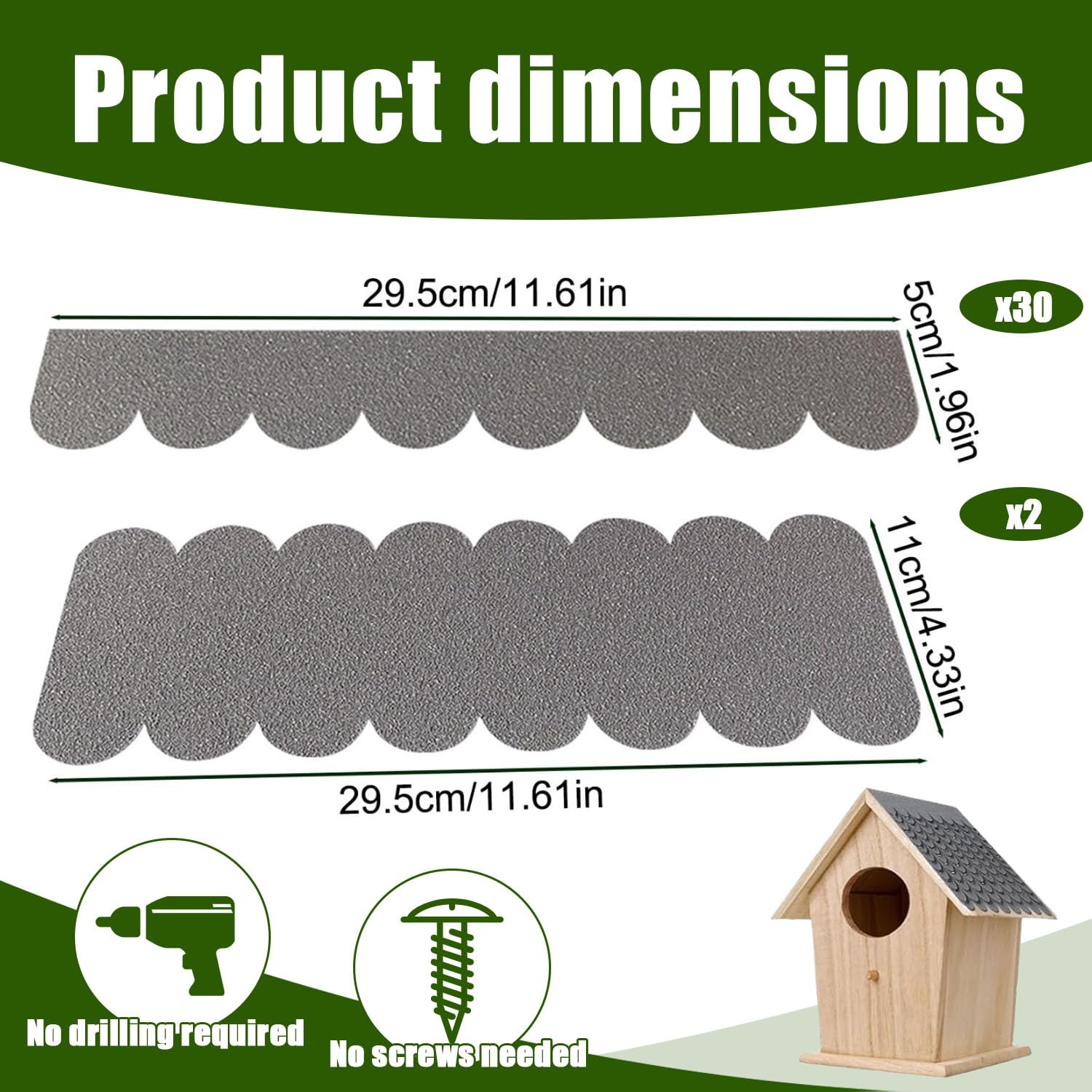 Autoadhesivas Tejas De Techo, 32 Piezas Tejas De Fieltro Impermeables, Aut0adhesivas Para Casas De Pájaros, Tejas para Techos Aut0adhesivas, Mini Fieltro para techos, Casas De Pájaros, conejeras