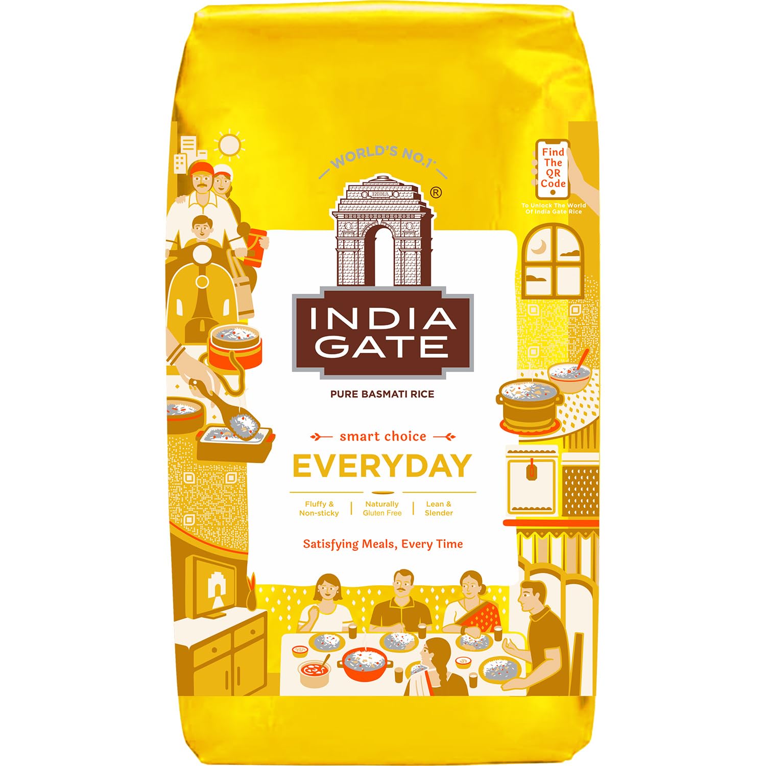 INDIA GATE - Riso Basmati Everyday - (1 X 1 KG)