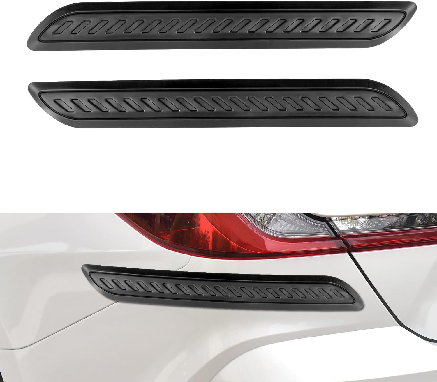 HABNVUON 2PCS Black PVC Car Bumper Guards - Universal Anti-Scratch Front Rear Corner Protectors for SUVs Trucks