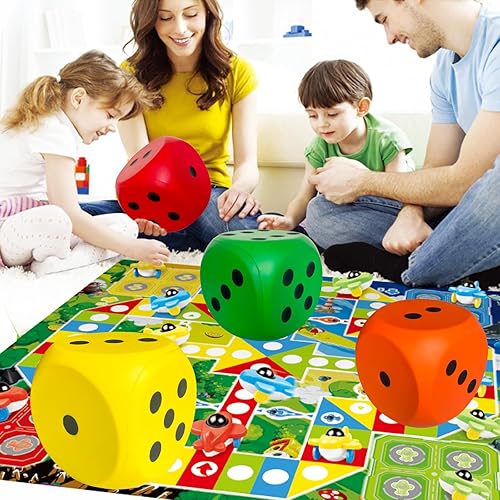 Miniatura 7 de Dados gigantes de espuma Kawaii de 5.9 pulgadas un juguete educativo lleno de diversión para noches de juego y sesiones de aprendizaje (Naranja)